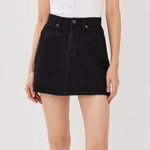 NWOT Reformation 26 Lydia High Rise Denim Mini Skirt in Black